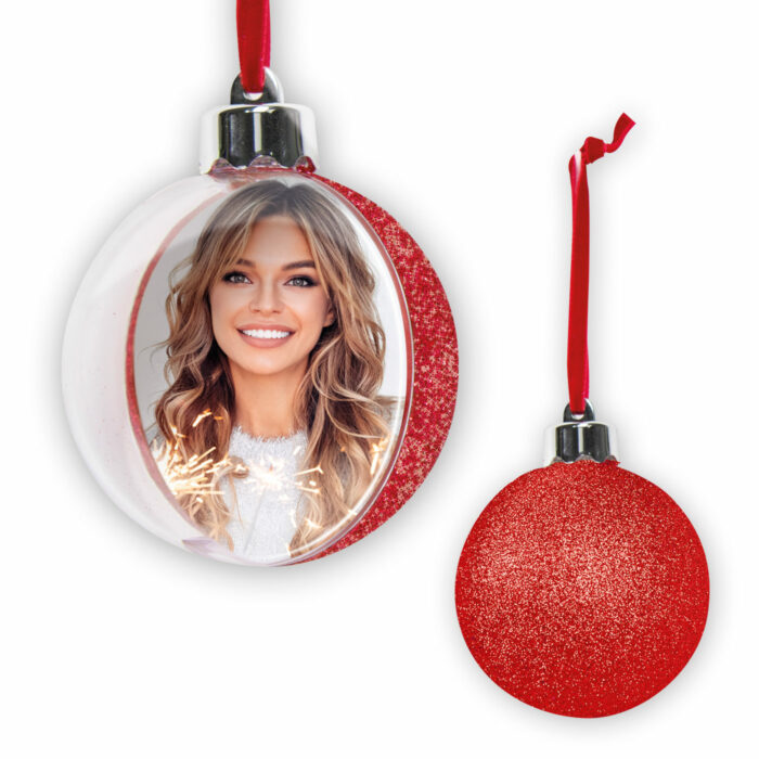 PHOTO SNOW FLAKE BIG GLITTER RED